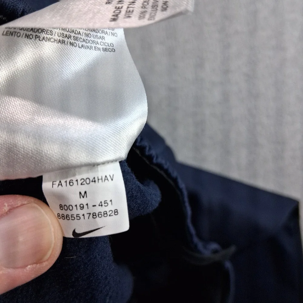 Nike Dri-FIT Athletic Pants Mens‎ Medium Navy Blue Straight Leg Fleece Lined